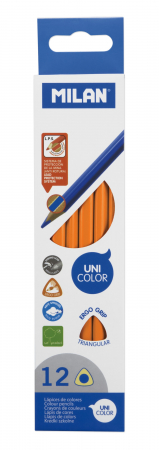 Creioane colorate - CREION COLOR UNICOLOR SET 12 MILAN PORTOCALIU 0722313212