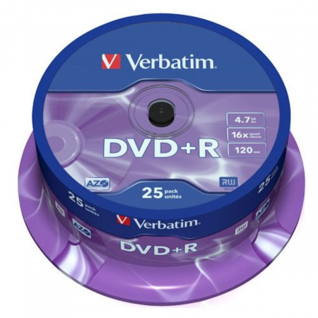 Medii de stocare date - DVD-R VERBATIM 4.7GB 16X 25/PA  50/PA
