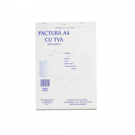 PAPETĂRIE - FACTURA A4 CU TVA 3EX 150F NEPERS.L03400