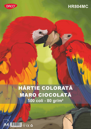 PAPETĂRIE - HARTIE COLORATA HR804MC 80G/MP A4 500C. DACO MARO CH