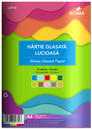 Hartie - HARTIE GLASATA LUCIOASA 10 FILE/SET ECADA 62910