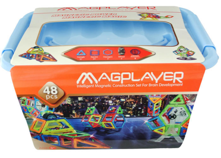 Jocuri magnetice - Joc de constructie magnetic - 48 piese