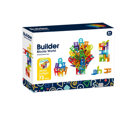 Joc de constructie STEAM - Scaune colorate (72 piese) [0]