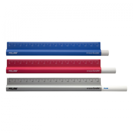 Liniare, sabloane - LINIAR 15 CM METALIC CU RADIERA MILAN 352910
