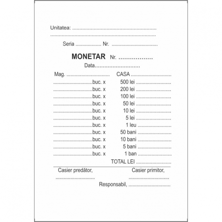 PAPETĂRIE - MONETAR A6 2EX 100F NEP  AUTOCOPIATIV L03332