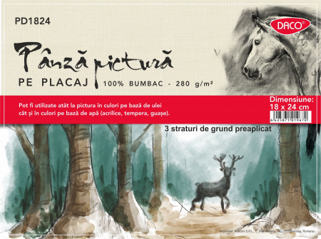 ARTE PLASTICE - PANZA PICTURA PE CARTON 18X24CM DACO PD1824