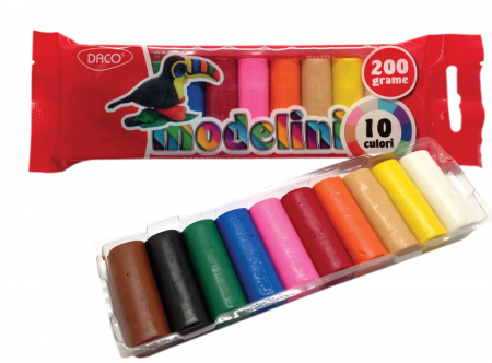 Plastilină - PLASTILINA 10C 200G DACO MODELINI PL010