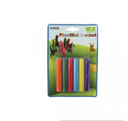 Plastilină - PLASTILINA 6 CULORI ECADA 84006