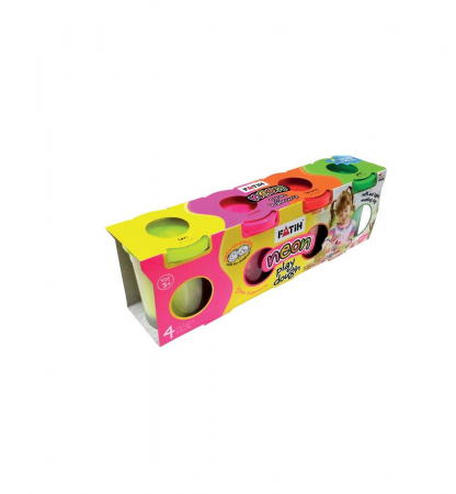 Plastilină - PLASTILINA USOARA MODELING DOUGH NEON 4X130G FATIH 50065