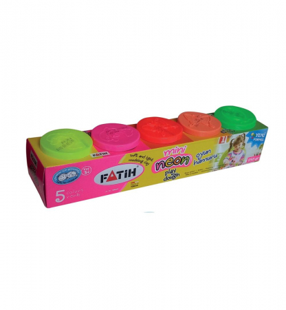 Plastilină - PLASTILINA USOARA MODELING DOUGH NEON 5X50G FATIH 50620