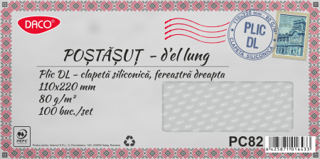 Plicuri albe - PLIC DL SILICONIC FEREASTRA DREAPTA SET 100 DACO PC82