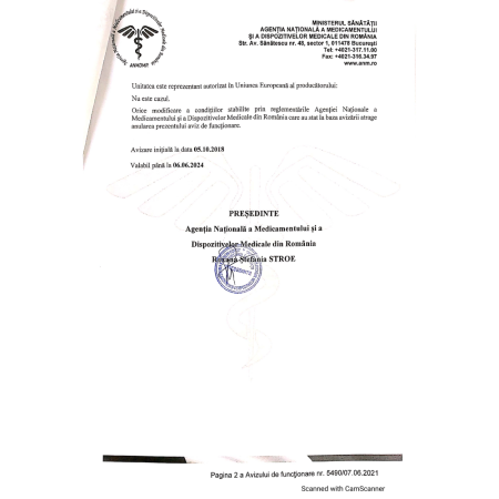 Pulsoximetru pentru deget, Certificat Medical [12]