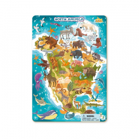 Puzzle-uri educative - Puzzle cu rama - America de Nord (53 piese)
