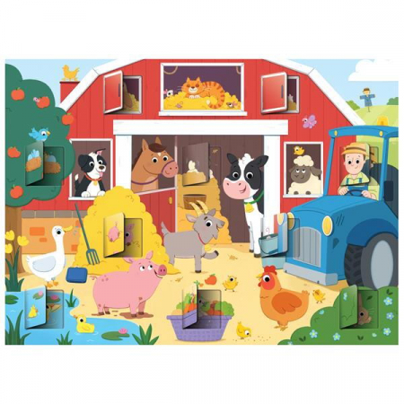 Puzzle-uri clasice - Puzzle cu surprize - Distractie la ferma (20 piese)