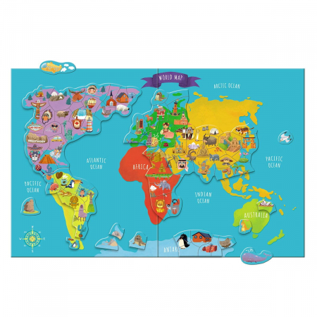 Puzzle magnetic - Harta lumii (118 piese) [2]