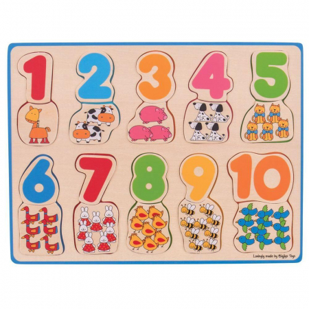 Puzzle din lemn - Puzzle - numere si culori