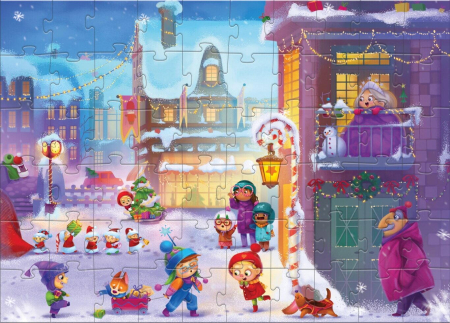 Puzzle-uri clasice - Puzzle - Orasul pregatit de Craciun (60 piese)