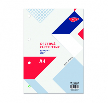 Caiete mecanice - REZERVA CAIET MECANIC A4 50 FILE DACO AR