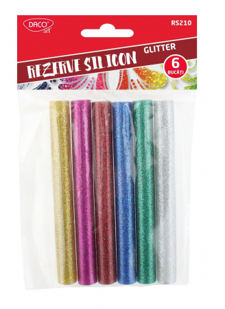 Pistoale lipit și rezerve - REZERVA SILICON 11MM SET 6 GLITTER RS210 DACO