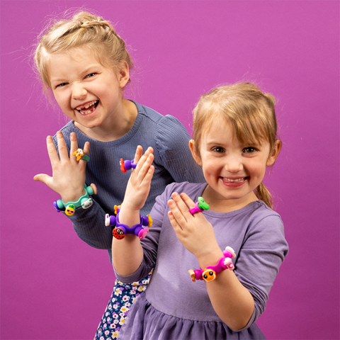 Set Bratara si inel cu talismane pop-it Plip Charms, roz [4]