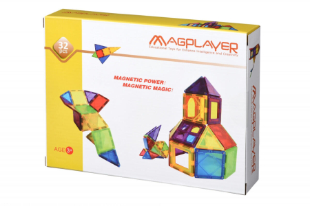 Jocuri magnetice - Set de constructie magnetic - 32 piese