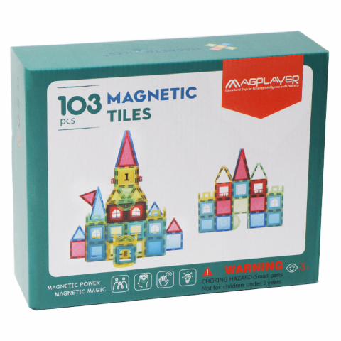 Jocuri magnetice - Set de constructie magnetic 3D - 103 piese