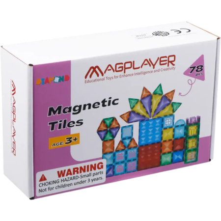 Jocuri magnetice - Set de constructie magnetic 3D - 78 piese