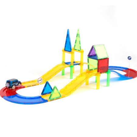 Set de constructie magnetic 3D - Circuit masinute (45 piese) [1]