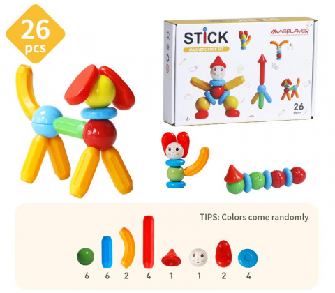 Set de constructie magnetic - STICK (26 piese) [3]