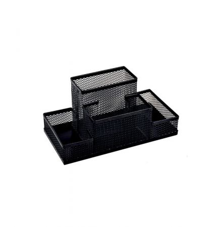 BIROTICĂ - SUPORT BIROU 4 COMPARTIMENTE ECADA NEGRU 95004N