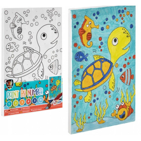 Jucarii arta si creativitate - Tablou pictez pe numere - Broscuta testoasa