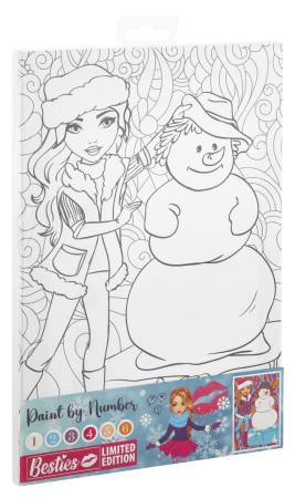 JUCĂRII - Tablou pictura pe numere - Distractie cu omul de zapada