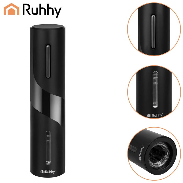 Deschizător electric de vin set 4 piese, tirbușon automat USB-C, turnător, dop vid, cutter folie [4]
