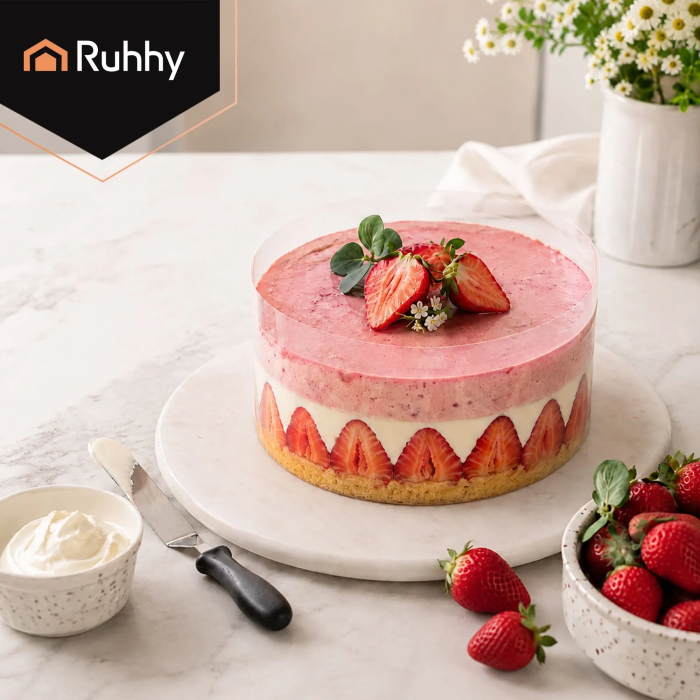 Folie margine cofetărie PET transparent 20 cm x 10 m, bandă pentru torturi, mousse și cheesecake [6]