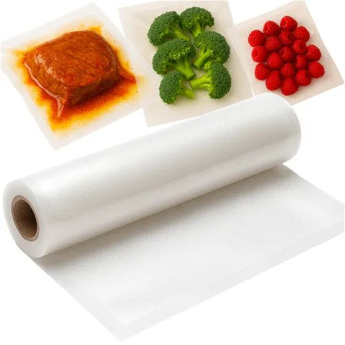 Pungi de vidat striată rolă 28x600 cm, tip mânșon pentru aparat de vidat alimente și congelator [2]