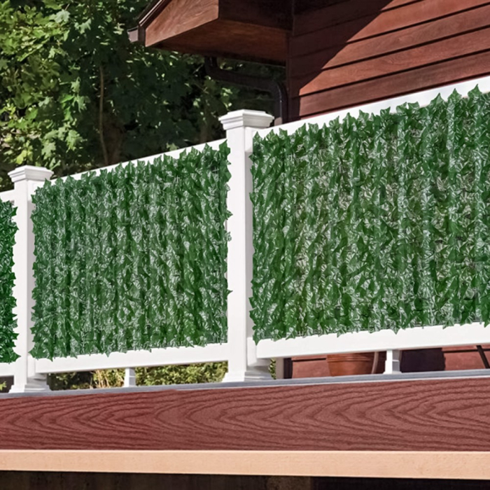 Gard viu artificial pentru balcon și gard, 6 panouri frunze verzi, 300x50 cm, protecție vizuală [4]