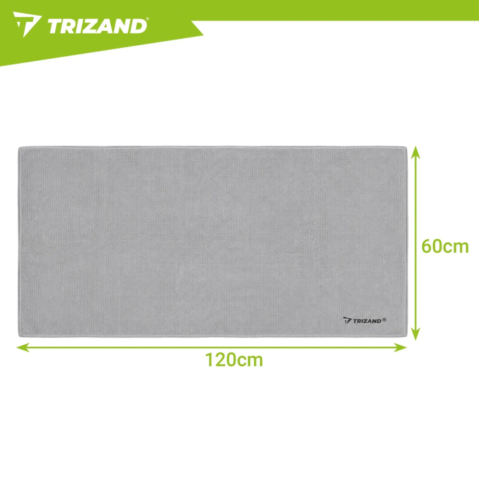 Prosop microfibră uscare rapidă 120x60 cm, gri, pentru sală, plajă și călătorii, husă inclusă [4]