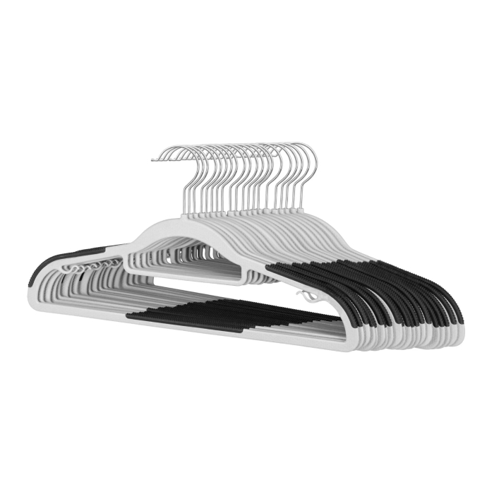 Set 20 umerașe antiderapante slim, 42 cm, gri, pentru dressing și economie de spațiu [3]