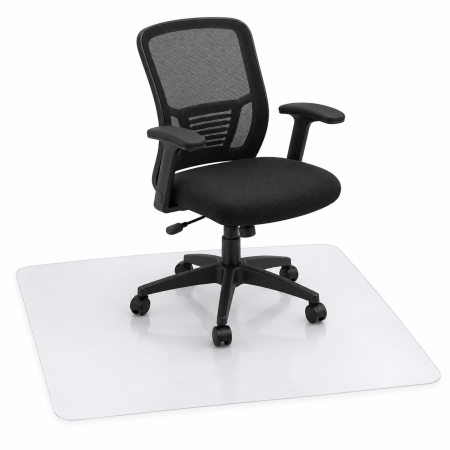 Covorase protectie scaun - Covoraș protecție podea și parchet sub scaun birou cu rotile, 90x130 cm, PVC transparent