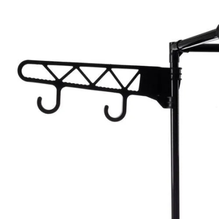 Cuier haine metalic cu 6 rafturi și 8 cârlige, dressing deschis pentru hol, negru, 173x108x36 cm [8]