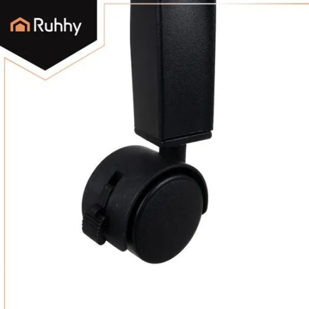 Stand haine pe roți cu bară dublă și raft pantofi, cuier metalic mobil pentru dressing, negru [5]