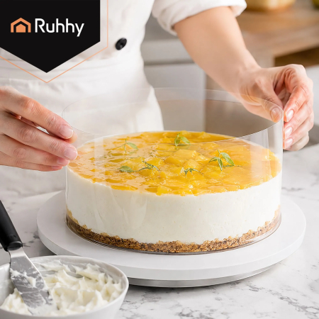 Folie margine cofetărie PET transparent 20 cm x 10 m, bandă pentru torturi, mousse și cheesecake [4]