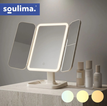 Oglindă machiaj cu LED, pliabilă, cu lupă de mărire, tip Hollywood, alimentare USB, 21x13,5x31 cm [9]