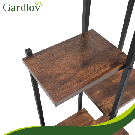 Raft plante metalic 6 niveluri stil loft, suport ghivece flori pentru interior și balcon, negru, 113 cm [5]