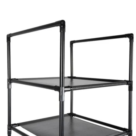 Pantofar modular 10 module pentru 10 perechi, raft pantofi metalic pentru hol, negru, 176 cm [5]