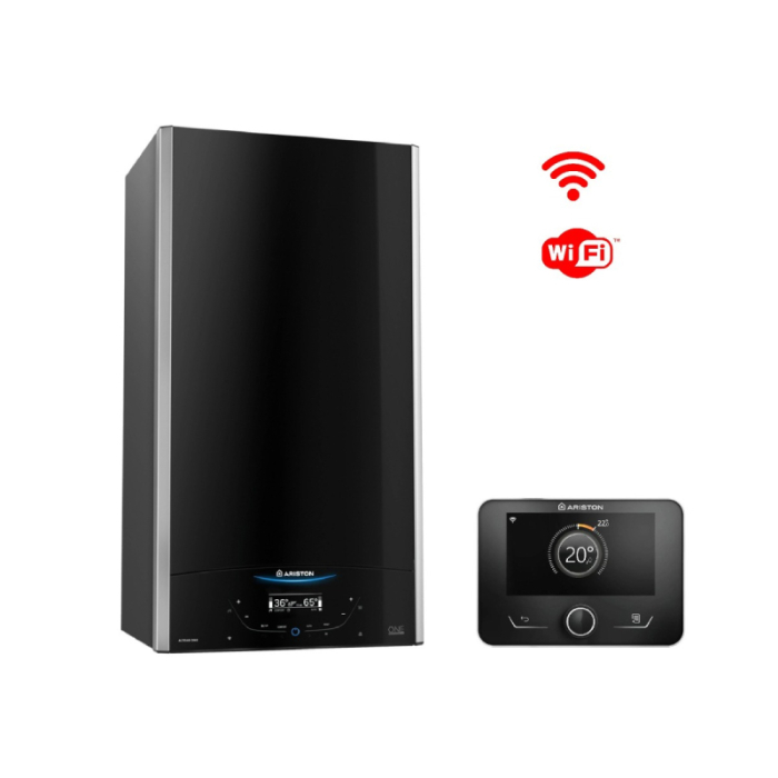 Centrala termica pe gaz in condensare, Ariston Alteas One+ Net 35, murala, afisaj LCD, IPX5D, protectie inghet, schimbator caldura inox + kit evacuare [3]