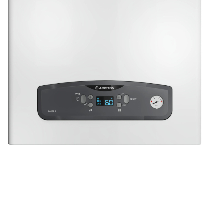 Centrala termica pe gaz in condensare, Ariston Cares S24, murala, afisaj digital, IPX5D, schimbator caldura inox, compatibila GPL + kit evacuare [2]