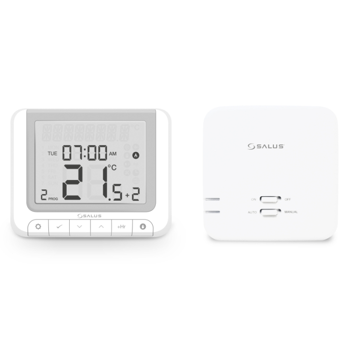 Termostat de ambient pentru centrala, wireless, Salus RT520RF, programabil, protectie la inghet, afisaj digital, IP20, alb [2]