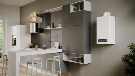 Centrala termica pe gaz in condensare, Ariston Cares S24, murala, afisaj digital, IPX5D, schimbator caldura inox, compatibila GPL + kit evacuare [2]