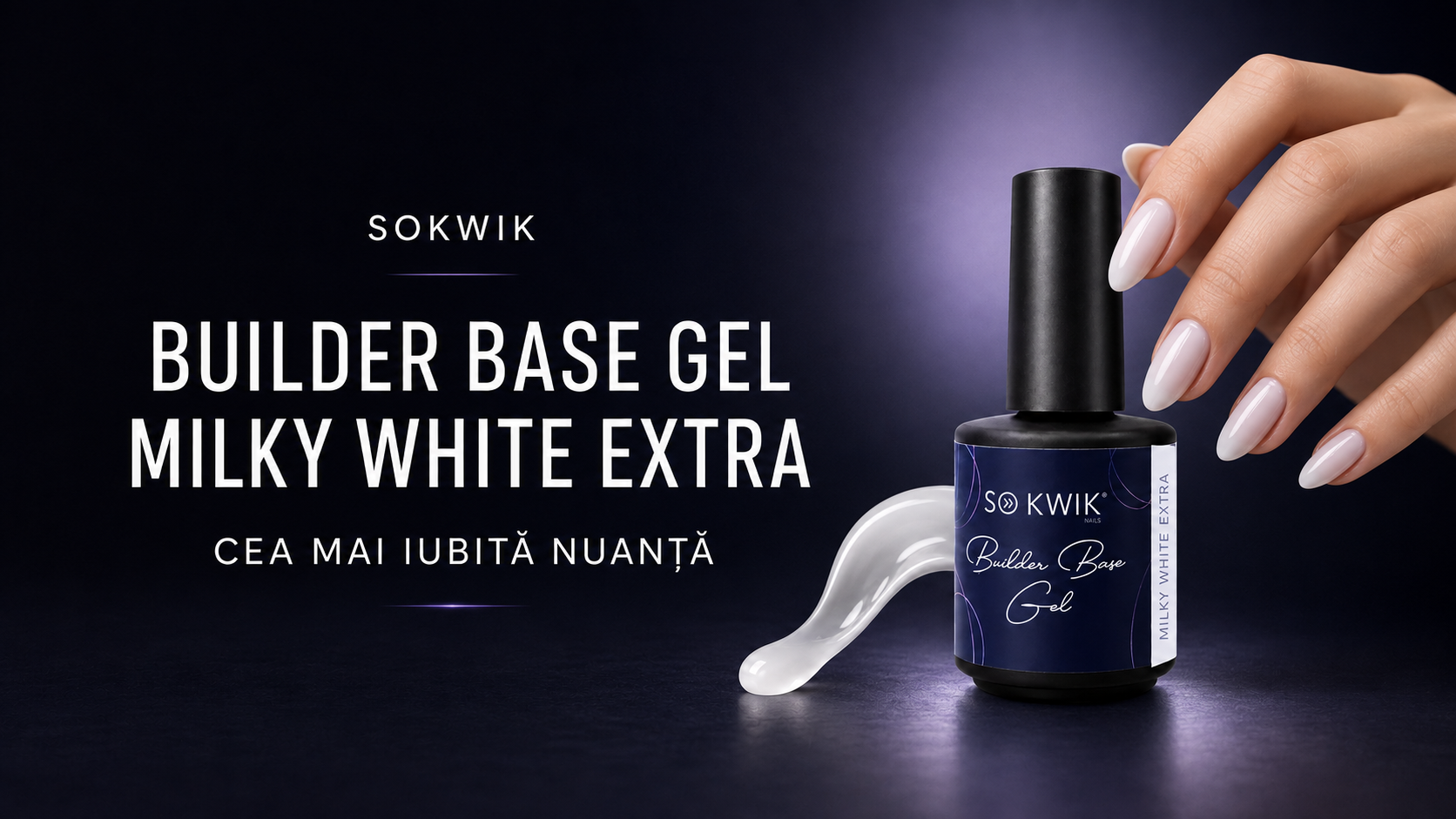 Builder Base Gel Milky White Extra: cea mai iubită nuanță pentru manichiuri curate